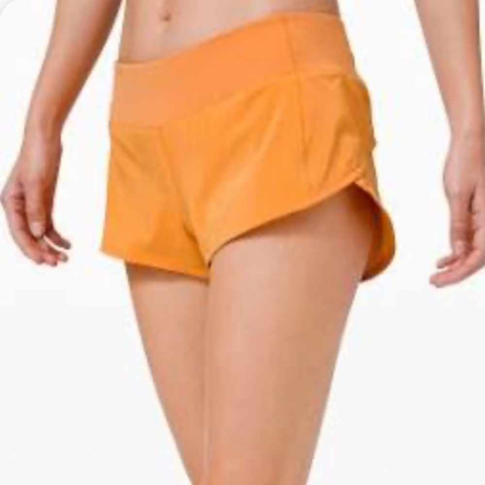 NWT Lululemon Speed Up Short 2.5 Lined in Orange